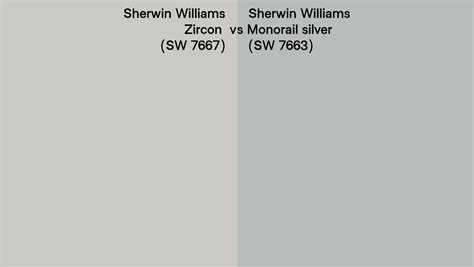 Sherwin Williams Zircon Vs Monorail Silver Side By Side Comparison