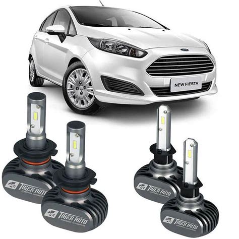 Kit Ultra LED Lâmpada Farol Fiesta 2014 a 2019 4000 lumens