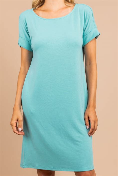 Casual Ash Mint Green T-shirt Dress - Boutique Dresses – Shop The Mint