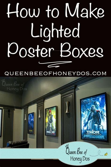 diy lighted  poster box home cinema room home theater room