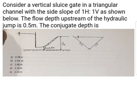 Solved Consider A Vertical Sluice Gate In A Triangular Chegg