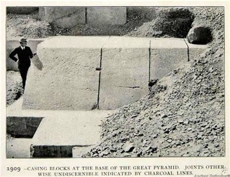 Early Photo Of The Base Of The Great Pyramid Showing Casing Stones Still In Place Ancient