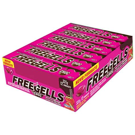 Caixa Balas Drops Freegells Chocolate Morango12 Unid Shopee Brasil