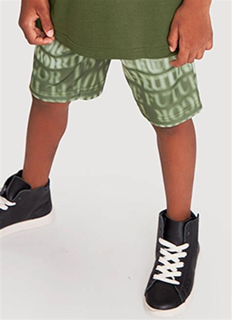 Bermuda Moletom Infantil Masculina Verde Tigor T Tigre