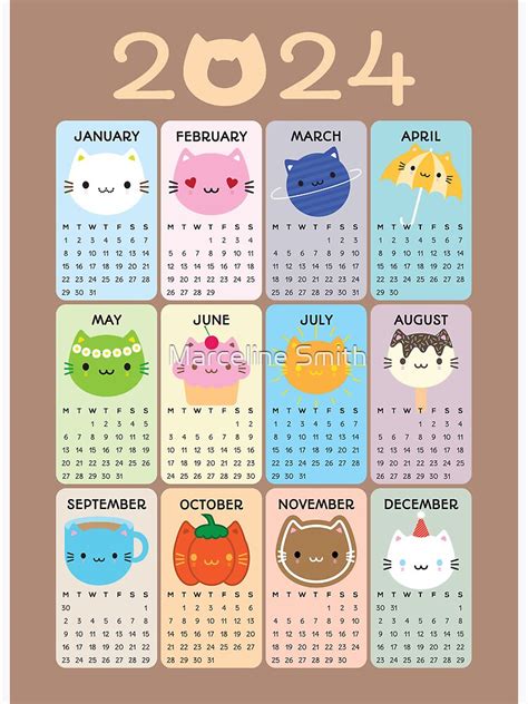 Kawaii Kitties Calendar 2024 2025 Wenda Josefina