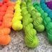 Set Of Neon Rainbow Mini Skeins Fluorescent Yarn Neon Sock Yarn