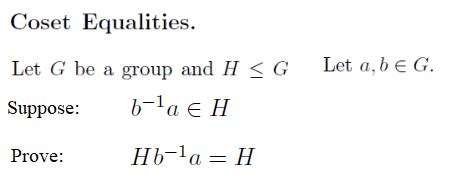 Solved Coset Equalities Let G Be A Group And Hg Let A Bg Chegg