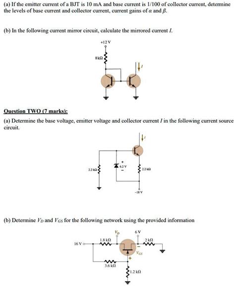 SOLVED A If The Emitter Current Of A BJT Is 10 MA And The Base