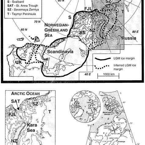 (a) Map of the Eurasian High Arctic. The ice-sheet model was run over a ...