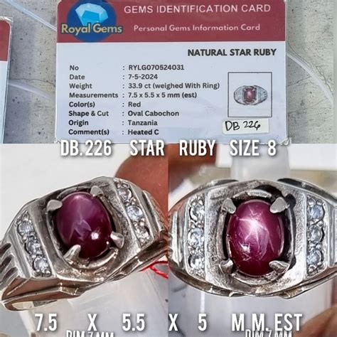 Jual Natural Red Star Ruby Hq Ring Perak Hm Dan Monel Custom Doff