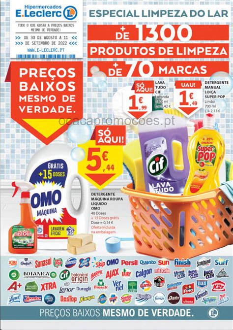 Antevisão Folheto E LECLERC Especial Limpeza Promoções 30 agosto a 11