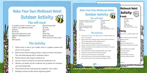 Make Your Own Minibeast Hotel Outdoor Activity Eyfs