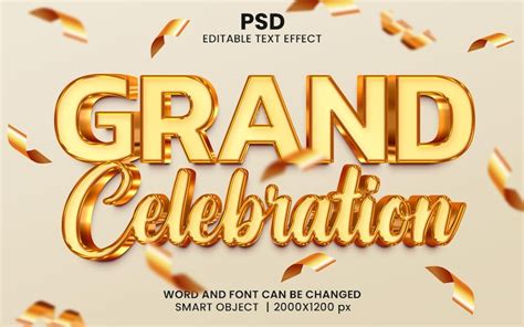 Premium Psd Grand Opening Gold 3d Editable Text Effect Premium Psd