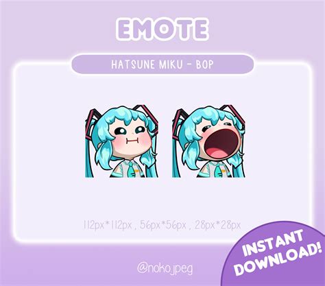 Hatsune Miku Bop Emote For Twitch Discord Etsy