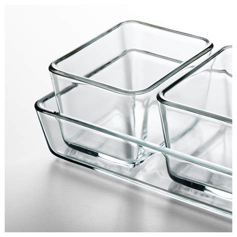 Ikea Mixtur Clear Glass Oven Serving Dish Set Of 4 Serving Dishes Set Serving Dishes Clear