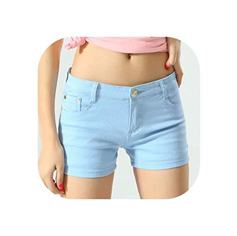 Denim Shorts Women Cotton Candy Color Short Wf Shopping