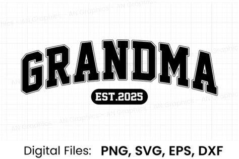 Grandma Est 2025 Retro Varsity SVG Graphic By AN Graphics Creative