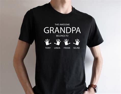 Grandpa Shirt Personalized Grandpa Shirt With Grandkids Names Custom