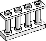 Railing W Studs Spindled Lego Parts Guide Brick