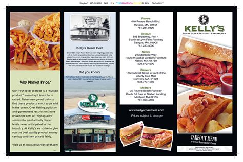 Kelly's Roast Beef menu in Danvers, Massachusetts, USA