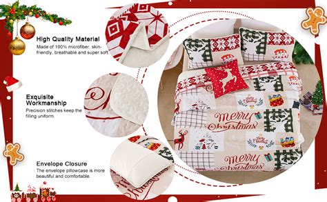 Amazon Dobuyly Christmas Quilt Set King Christmas Tree Snowman