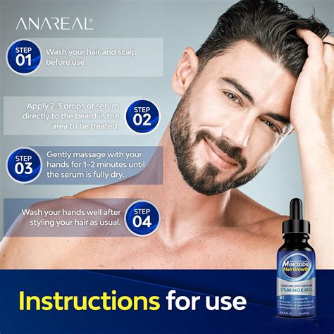 ANAREAL Minoxidil Aceite De Crecimiento De Barba 5 De Minoxidil Para