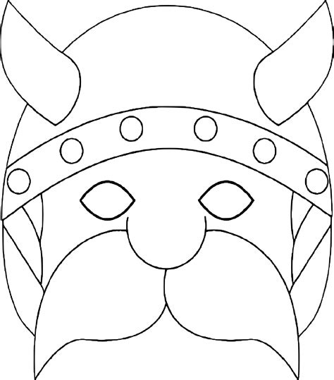 Coloriage masque viking à imprimer