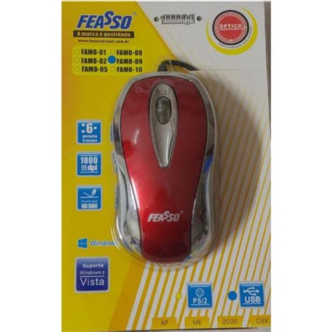 Mouse Ptico Usb M Dpi Es Vermelho Prata Preto Connexxus