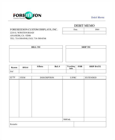 Free Debit Memo Templates In Ms Word Pdf