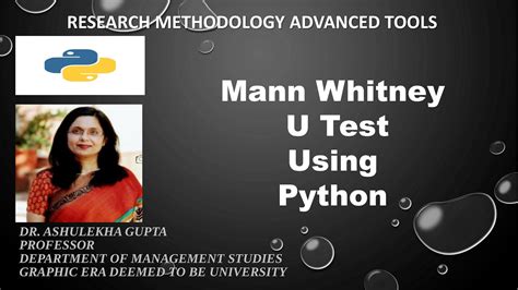 Mann Whitney U Test Using Python Mann Whitney U Test Python Non Parametric Test Youtube