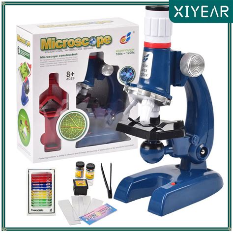 Kit De Microscopio Biol Gico Led Para Ni Os 100x 400x 1200x Laboratorio