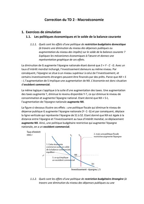 Macro Correction TD 2 Correction du TD 2 MacroÈconomie 1