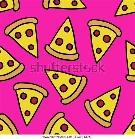 Pizza Seamless Doodle Pattern Stock Vector Royalty Free 1139413760