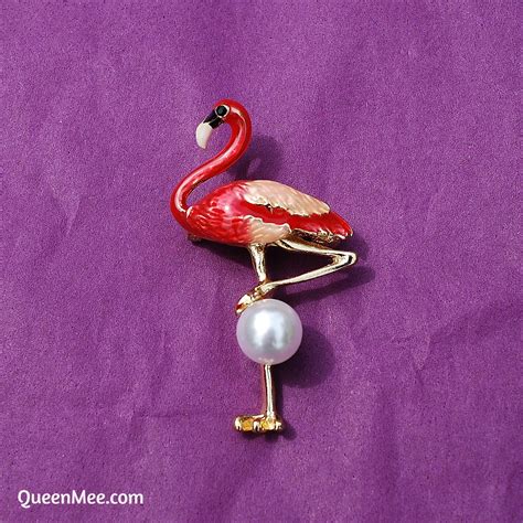 Flamingo Pin Flamingo Brooch Flamingo Jewelry Vintage Brooch Etsy Uk