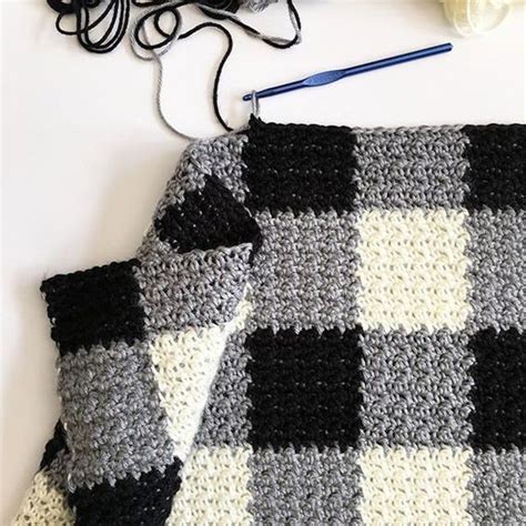 10 Crochet Gingham Blanket Patterns Etsy Crochet Gingham Blanket