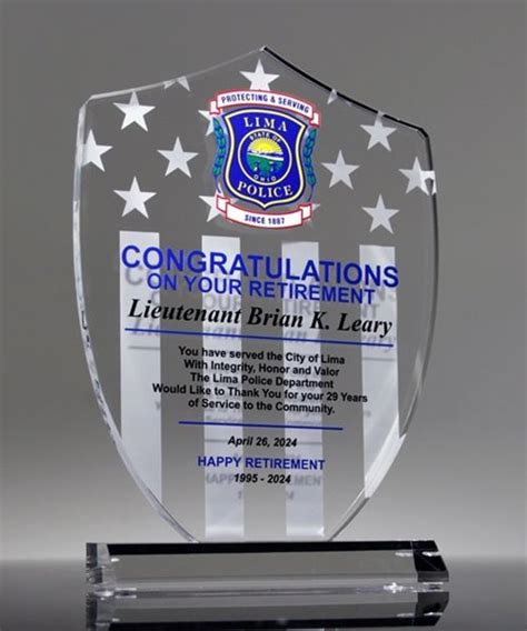 Picture Of Retirement Acrylic Shield Award