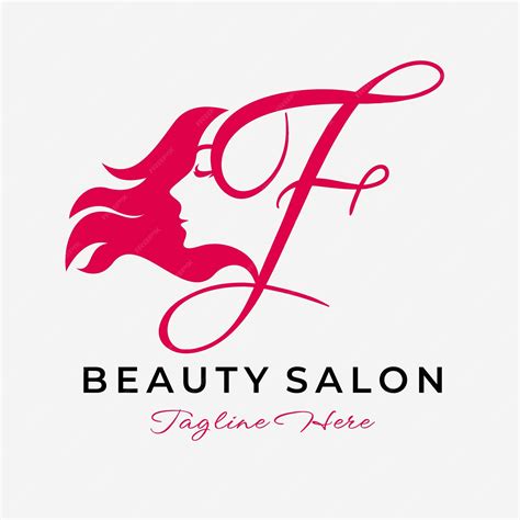 Premium Vector Letter F Beauty Salon Logo Design Beautiful Woman Face