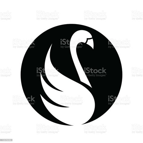 Swan Logo Icon Vector Illustration Design Templateelegant Flying Swan