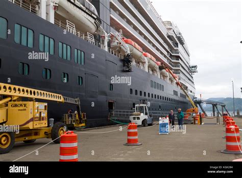 The cruise ship Eurodam docked in Sitka, Alaska as seen from the pier Stock Photo - Alamy