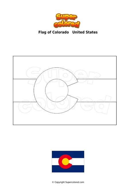 Coloring page Flag of Colorado United States - Supercolored.com