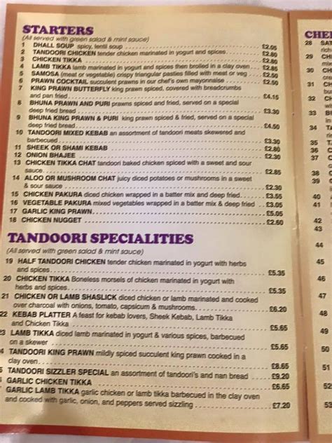 Menu At Curry House Restaurant Ystalyfera