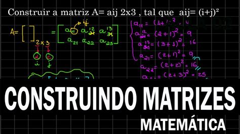 Como Construir Matrizes Veja Nesse Exerc Cio Lgebra Linear Youtube