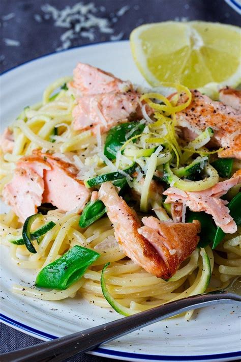 Minute Pan Fried Salmon With Creamy Lemon Spaghetti Nicky S