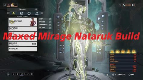 Warframe Maxed Mirage Nataruk Build YouTube