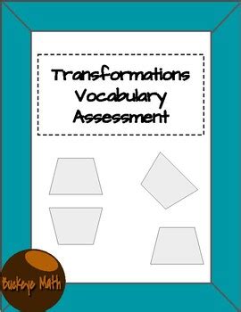 Transformations Vocabulary Assessment by Buckeye Math | TPT