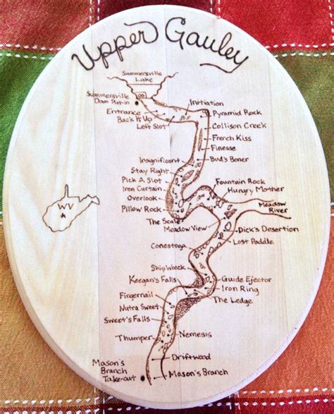 Woodburned Gauley River Map | Etsy | River, Map, New river gorge