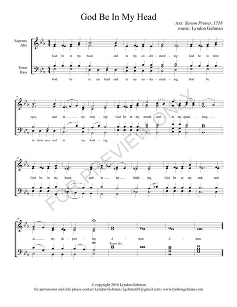 God Be In My Head - For SATB Choir - Lyndon Gehman