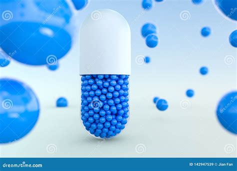 Capsules With Spheres 3d Rendering Stock Illustration Illustration