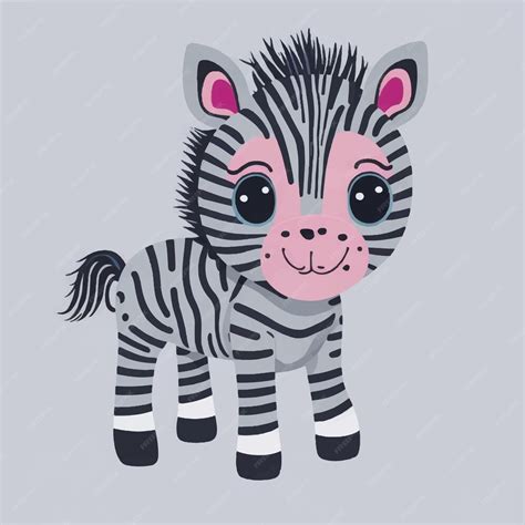 Premium Vector Cute Zebra Cartoon Vector White Background