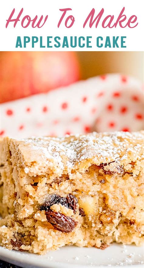 Easy Applesauce Cake Recipe {simple 8x8 Spice Cake With Raisins}